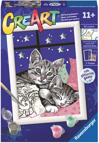 Ravensburger Malen nach Zahlen - CreArt Schlafende Kätzchen Malset