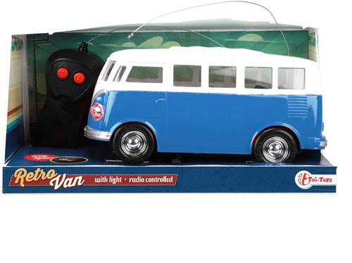 Toi-Toys RC Retro Bus Spielzeugauto mit Licht und Sound - blau weiß