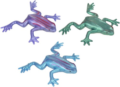 Toi-Toys dehnbare Frosch oder Echse Spielzeug in Metallic-Farben-3
