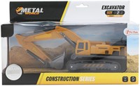 Toi-Toys Baufahrzeug Bagger mit Raupen 1:55 Metall Spielzeug