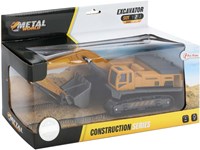 Toi-Toys Baufahrzeug Bagger mit Raupen 1:55 Metall Spielzeug-2