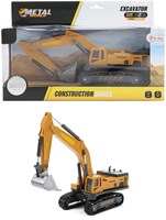 Toi-Toys Baufahrzeug Bagger mit Raupen 1:55 Metall Spielzeug-3
