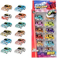 Turbo Racers Pull Back Spielzeug Rennwagen Set 12 Stück mehrfarbig-2