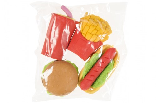 Gummis Fastfood Set 4-teilig - bunte Schulaccessoires