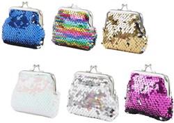 Toi-Toys Retro Geldbörse Pailletten Kinder 9x9 cm Glitzer Accessoire