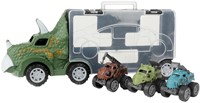 World of Dinosaurs Dinotruck met 3 Pull-back Auto's-2
