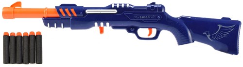 Toi-Toys Polizei Spielzeuggewehr mit Schaumstoffpfeilen - blau - 61 cm-2
