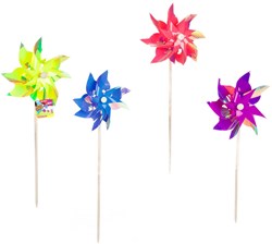 Toi-Toys Windmühle Spielzeug Pastell Holzstab 54cm
