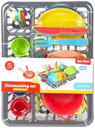 Toi-Toys Geschirrspülset Spielzeug mit Besteck und Töpfen - 27-teilig