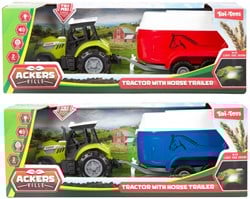 Ackers Ville Tractor en Trailer met Licht en Geluid, 10cm