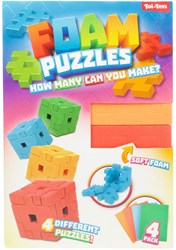 Toi-Toys 3D Puzzle Schaumstoffwürfel Set - bunte Schaumstoffpuzzles 4 Stück