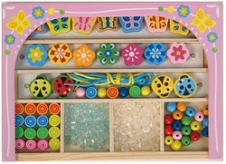 Jonotoys Holzperlen Spielzeug Set - bunte Party Beads Perlen