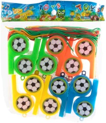Jonotoys Fußballpfeifen Spielzeug Set - 12 Stück mit Bändern