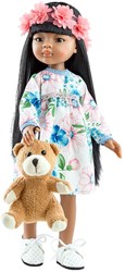 Paola Reina Puppe Amigas Meily mit Teddybär (32cm)