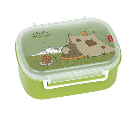 SIGIKID 24780 Brotzeitbox Forest Grizzly Lunchbox BPA-frei Mädchen und Jungen Lunchbox empfohlen ab 2 Jahren grün