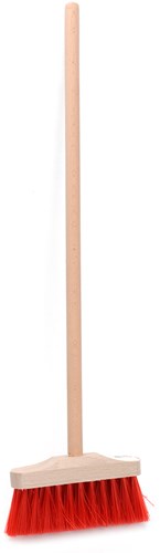 Playwood Kinderbesen Spielzeug - Kleine Besen 57 cm rot Holzstiel