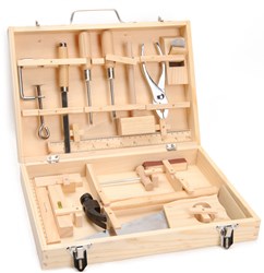 Holz Werkzeugkasten Spielzeug 16-teilig für Kinder Technik