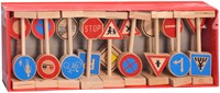 Playwood Holz Verkehrszeichen Spielzeug - 18-teilig - Lernspielzeug