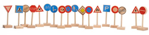 Playwood Holz Verkehrszeichen Spielzeug - 18-teilig - Lernspielzeug-2