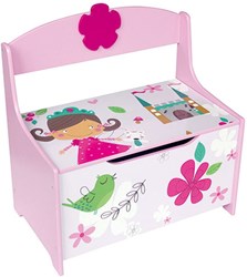 Playwood Holz Spielzeugbank Prinzessin rosa Aufbewahrungskiste Spielzeug