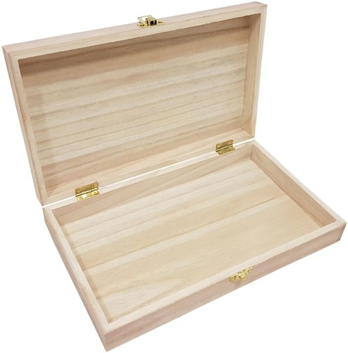 Playwood Holz Pinselbox Aufbewahrungsbox Paulownia Holz 27x16x5cm-2