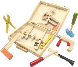Playwood Holz Werkzeugkasten Spielzeug 12-teilig für Kinder