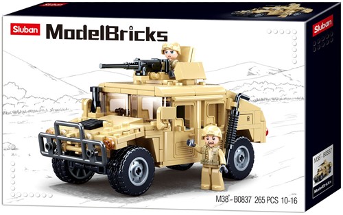 Sluban Army Bauset - Militär Geländewagen Baufahrzeug sandfarben