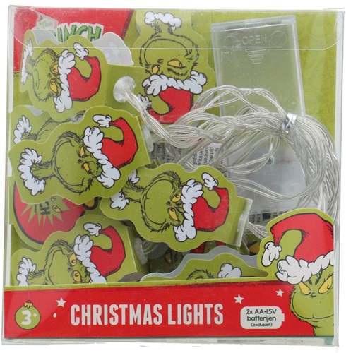 Bambolino Toys Grinch LED-Lichterkette 2 Meter Weihnachtsdeko Kinderzimmer