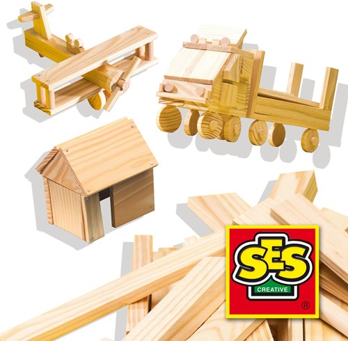 Ses Timmerset Deluxe Holzspielzeug Bastelset für Kinder-2