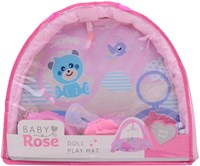 Johntoy Puppen Spielmatte Baby Rose - rosa Spielmatte für Babypuppen