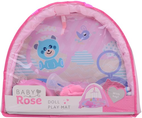 Johntoy Puppen Spielmatte Baby Rose - rosa Spielmatte für Babypuppen
