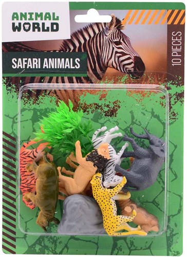 Johntoy Wildtiere Spielset - Animal World Spielzeugset 10-teilig