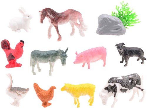 Johntoy Bauernhof Tiere Spielset - Animal World 12-teiliges Spielzeug-2