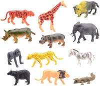 Johntoy Wildtiere Spielset - Animal World 12-teiliges Spielzeug-2