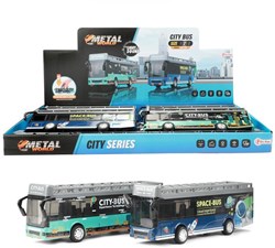 Toi-Toys Stadtbus Spielzeug 21cm Pull Back mit Licht und Sound