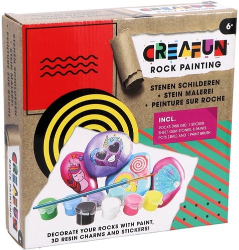Creafun Bastelset Steine bemalen kreatives Spielzeug DIY Set
