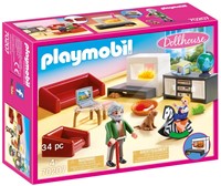 PLAYMOBIL Dollhouse 70207 Gemütliches Wohnzimmer, mit Lichteffekt, ab 4 Jahren