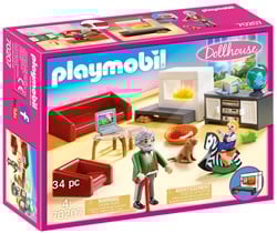 PLAYMOBIL Dollhouse 70207 Gemütliches Wohnzimmer, mit Lichteffekt, ab 4 Jahren