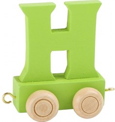 Small Foot - Houten Lettertrein Groen - H - 12 stuks