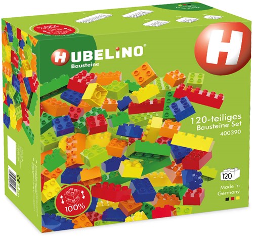 Hubelino Bausteine Set - 120-teiliges farbenfrohes Konstruktionsspielzeug