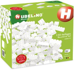 Hubelino Bausteine weiß - 120-teiliges Set - kompatibel mit Kugelbahn