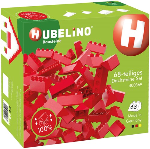 Hubelino Bausteine Dachziegelset - 68-teiliges rotes Konstruktionsspielzeug