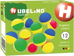 Hubelino Kugelset - bunte Murmeln für Kugelbahn - 12 Stück