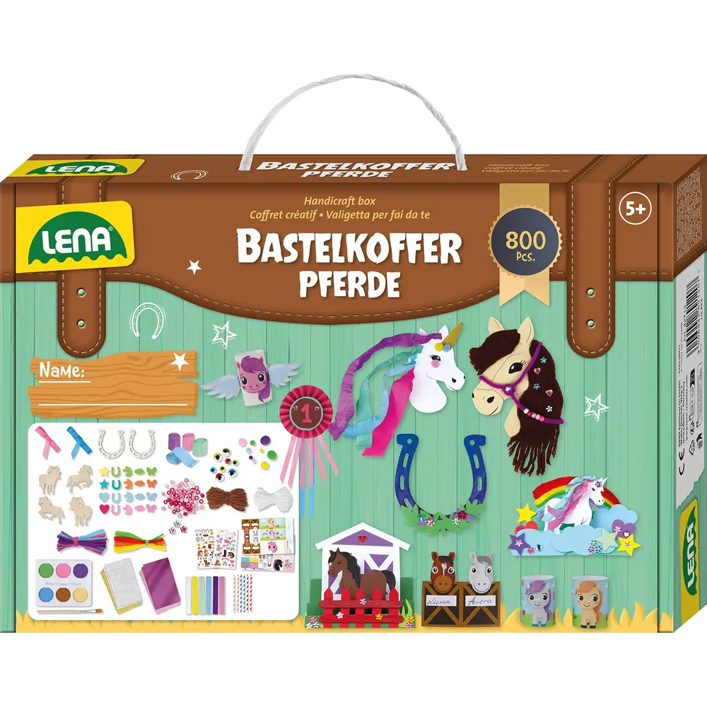 Lena Bastelkoffer Pferde - Kreatives Bastelset für Kinder, 400 Teile
