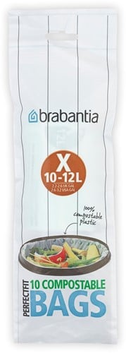Brabantia Afvalzakken PerfectFit composteerbaar X 10-12L 10 stuks