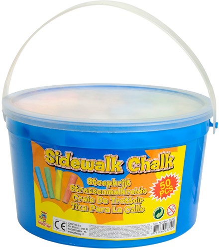 Johntoy Straßenkreide Outdoor Fun Eimer 50 Stück buntes Spielzeug