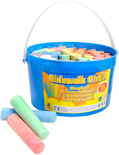 Johntoy Straßenkreide Outdoor Fun Eimer 50 Stück buntes Spielzeug-3