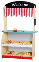 Jouéco Holzspielzeug Theater und Laden mit Zubehör - 2 in 1 Rollenspiel-2