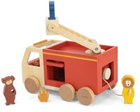 Trixie Holz-Feuerwehrauto - nachhaltiges FSC Spielzeugauto mit Leiter-2