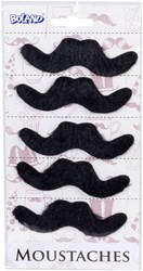 Boland - Schnurrbart Set schwarz selbstklebend - Karneval Accessoire Herren
